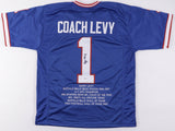 Marv Levy Signed Buffalo Bills Career Highlight Stat Jersey (Beckett Hologram)