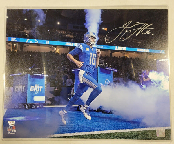 JARED GOFF SIGNED DETROIT LIONS 16X20 PHOTO FANATICS QR