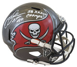 Buccaneers Mike Alstott "SB XXXVII Champs" Signed F/S Speed Rep Helmet BAS Wit