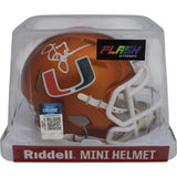 Jimmy Johnson Autographed Miami Hurricanes Speed Flash Mini Helmet Beckett 48639