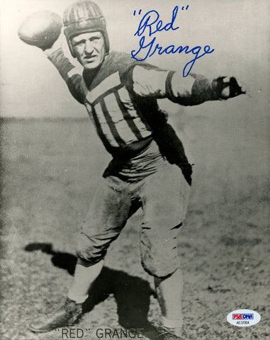 Red Grange Autographed/Signed Chicago Bears 8x10 Photo PSA 48286