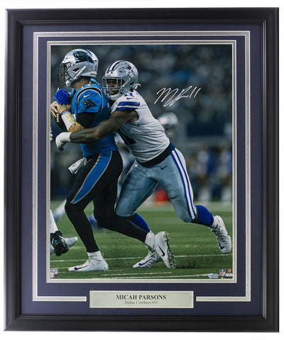 Micah Parsons Signed Framed 16x20 Dallas Cowboys Tackle Photo Fanatics