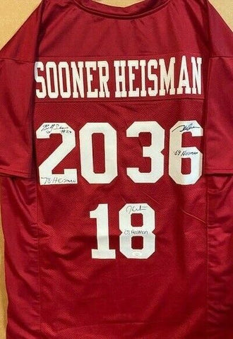 Oklahoma Sooners Signed Jersey (JSA COA) Billy Sims, Steve Owens & Jason White