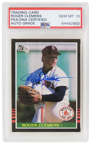 Roger Clemens Autographed Red Sox 1985 Donruss Rookie Card #273 (PSA - Auto 10)