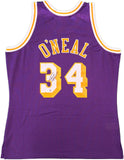 LAKERS SHAQUILLE O'NEAL AUTOGRAPHED M&N 1996-97 HWC JERSEY L BECKETT 235513