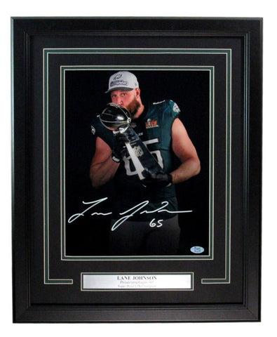 Lane Johnson Signed/Auto 11x14 Photo Philadelphia Eagles Framed PSA/DNA 195526