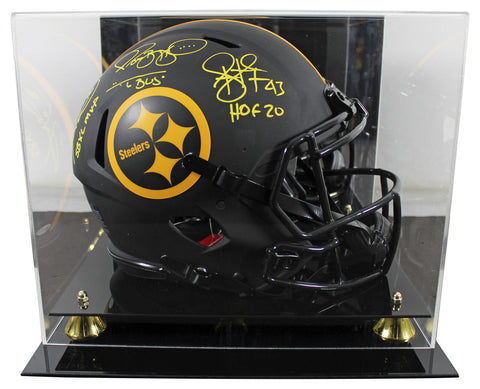 (3) Bettis, Ward & Polamalu Signed Eclipse F/S Speed Proline Helmet W/ Case BAS