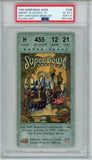 John Elway Signed SB XXXIII Slab Ticket Stub SB MVP SEC 455/21 PSA 45452