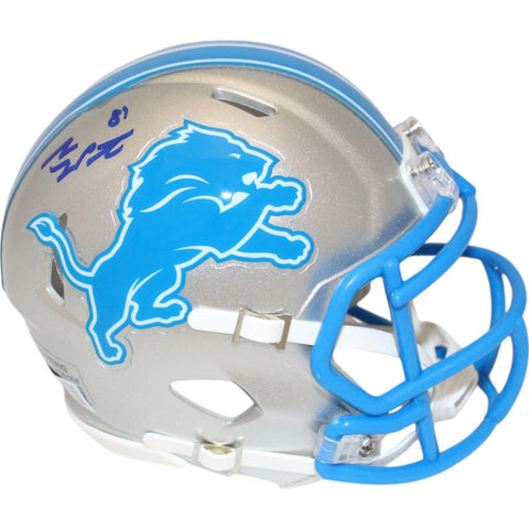 Sam LaPorta Autographed/Signed Detroit Lions 2024 Mini Helmet Beckett 48356