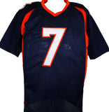 John Elway Autographed Blue Pro Style STAT Jersey *2- Beckett W Hologram *Black