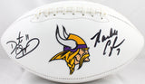 Randall Cunningham Daunte Culpepper Signed Vikings Logo Football-Beckett W Holo