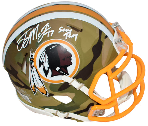 TERRY McLAURIN SIGNED WASHINGTON REDSKINS CAMO SPEED MINI HELMET W/ SCARY TERRY