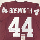 Autographed/Signed Brian Bosworth Oklahoma Red College Football Jersey JSA COA