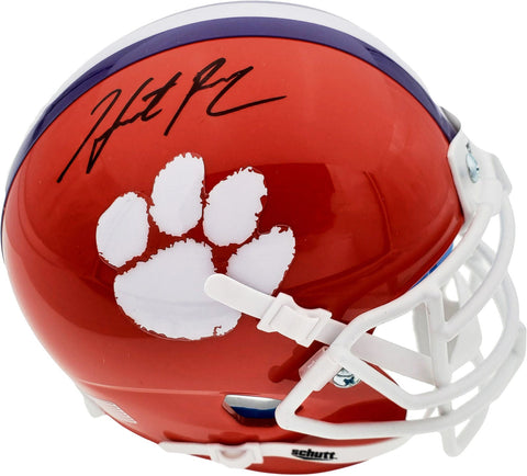 HUNTER RENFROW AUTOGRAPHED CLEMSON ORANGE SCHUTT MINI HELMET BECKETT 191545