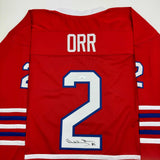 Autographed/Signed Bobby Orr Oshawa Red Hockey Jersey JSA COA