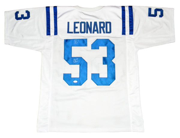 DARIUS LEONARD AUTOGRAPHED INDIANAPOLIS COLTS #53 WHITE JERSEY JSA W/ 2018 DROY