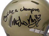 Michael Mayer Signed Notre Dame Fighting Irish Speed Mini Helmet Beckett 39129