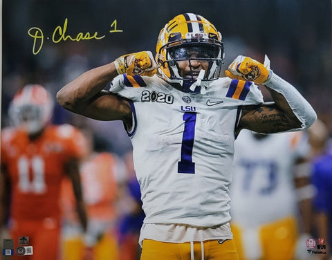 Ja'Marr Chase Autographed LSU Tigers Flexing 16X20 Photo Beckett Witnessed