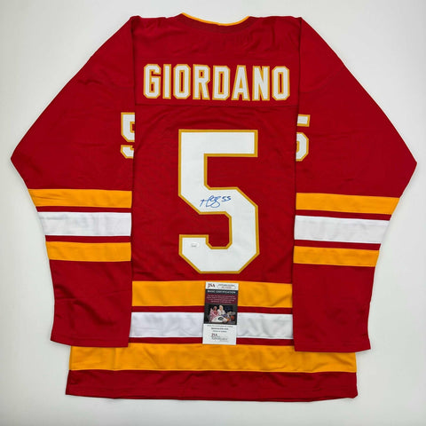 Autographed/Signed Mark Giordano Calgary Red Hockey Jersey JSA COA