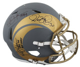 Rams (3) Bettis, Dickerson, & Faulk Signed Slate F/S Speed Proline Helmet BAS W