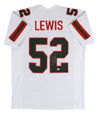 Miami Ray Lewis Authentic Signed White Pro Style Jersey Autographed BAS Witness