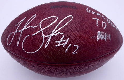 Josh Gordon Autographed Game Used Touchdown TD Ball 12-15-13 Beckett BB46420