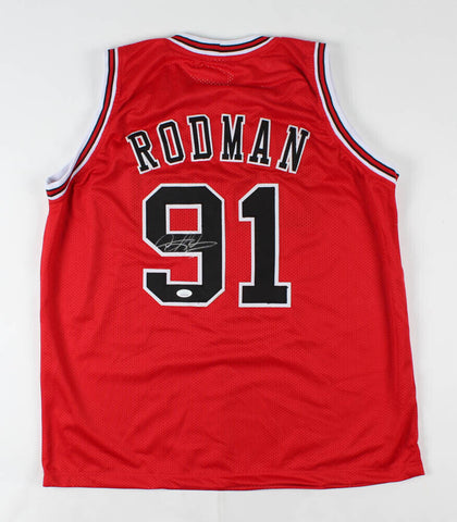 Dennis Rodman Signed Chicago Bulls Jersey (JSA COA) 7xNBA Rebound Champion