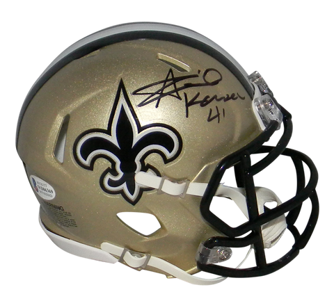 ALVIN KAMARA AUTOGRAPHED NEW ORLEANS SAINTS SPEED MINI HELMET BECKETT