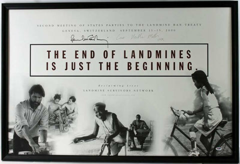 Paul Mccartney & Heather Mills Authentic Signed 27X40 Poster Framed PSA #Q02663