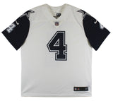 Cowboys Dak Prescott Signed White Color Rush Nike Elite Jersey BAS Witnessed