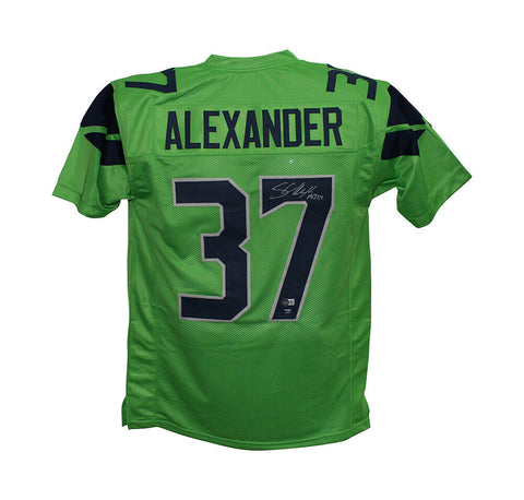 Shaun Alexander Autographed/Signed Pro Style Green XL Jersey Beckett 35497