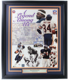 Walter Payton Chicago Bears Signed Framed 16x20 Legend Among US Photo PSA LOA