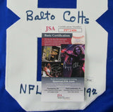 John Mackey Signed Baltimore Colts Jersey "Balto Colts & NFL HOF. 1992" JSA COA