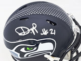 DEVON WITHERSPOON AUTOGRAPHED SEAHAWKS BLUE SPEED MINI HELMET MCS HOLO 216007