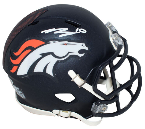 BO NIX SIGNED DENVER BRONCOS NEW 2024 NAVY SPEED MINI HELMET BECKETT