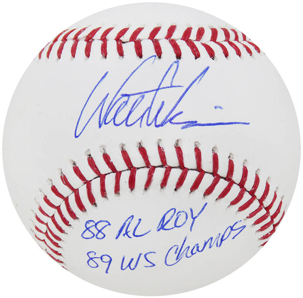 Walt Weiss Signed Rawlings MLB Baseball w/88 AL ROY, 89 WS Champs (SCHWARTZ COA)