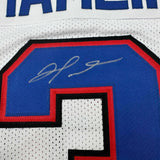 Autographed/Signed Damar Hamlin Buffalo White Football Jersey Beckett BAS COA