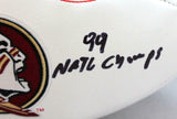 Sebastian Janikowski Signed FSU Seminoles Logo Football w/Insc.-Beckett W Holo