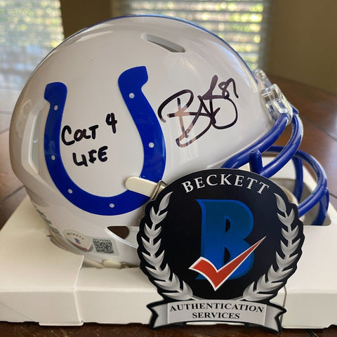 REGGIE WAYNE "COLT 4 LIFE" SIGNED AUTOGRAPHED INDIANAPOLIS COLTS MINI HELMET BAS