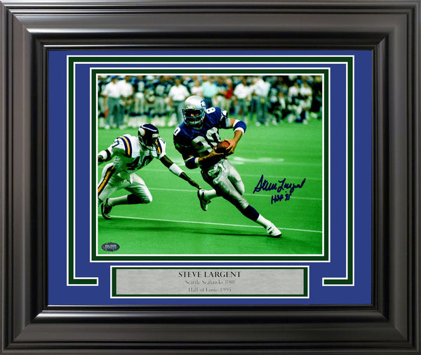 Steve Largent Signed Seattle Seahawks Framed Throwback Blue Custom Jer –  Super Sports Center