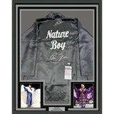 Framed Autographed/Signed Ric Flair 35x39 Nature Boy Black Replica Robe JSA COA