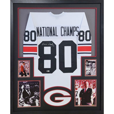 Vince Dooley Autographed Signed Framed Georgia 1980 Champions Jersey BECKETT