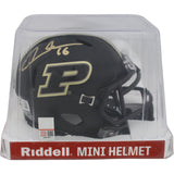 Aidan O'Connell Autographed Purdue Boilermakers Black Mini Helmet Beckett 48905