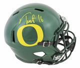 Oregon Troy Franklin Signed Full Size Speed Rep Helmet W/ Case BAS Witnessed