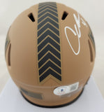 AIDAN O'CONNELL SIGNED RAIDERS SALUTE TO SERVICE SPEED MINI HELMET BECKETT QR