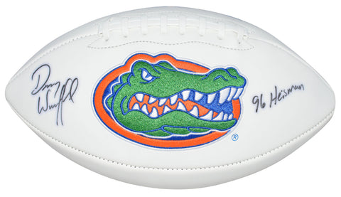 DANNY WUERFFEL AUTOGRAPHED FLORIDA GATORS WHITE LOGO FOOTBALL W/ 96 HEISMAN