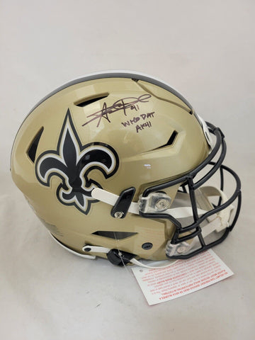 ALVIN KAMARA SIGNED NEW ORLEANS SAINTS SPEEDFLEX HELMET W/ INSCRIPTIONS BECKETT