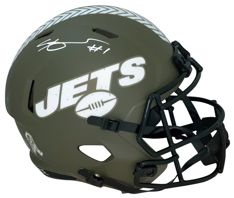 AHMAD SAUCE GARDNER SIGNED NEW YORK JETS SALUTE TO SERVICE FULL SIZE HELMET BAS