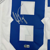 Autographed/Signed Jake Ferguson Dallas White Football Jersey Beckett BAS COA