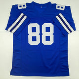 Autographed/Signed DREW PEARSON Dallas Blue Football Jersey JSA COA Auto